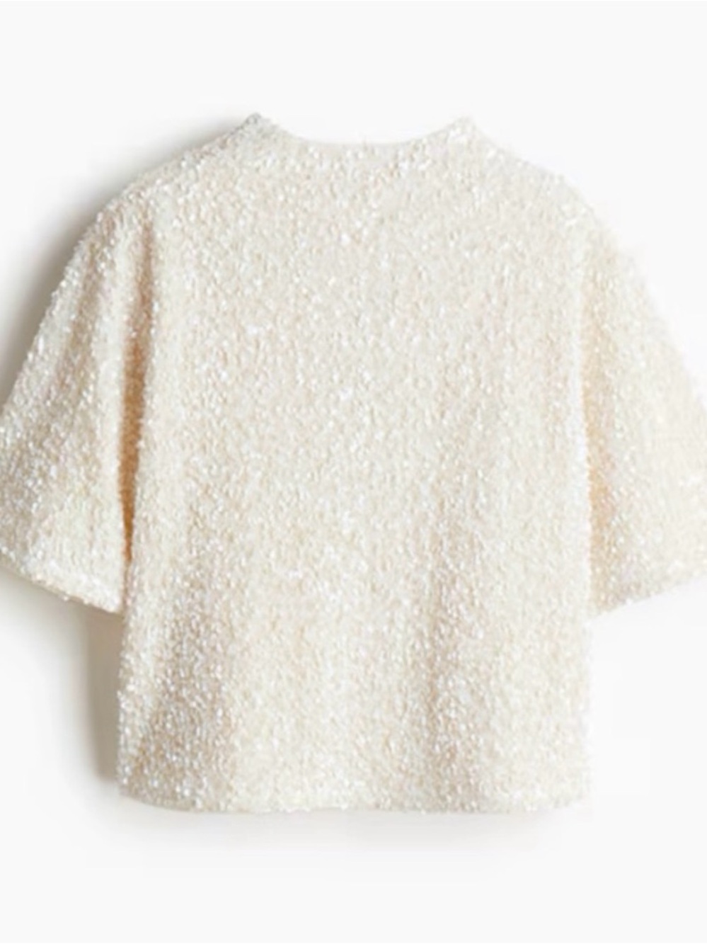 Ivory Beaded Short Sleeve Top
